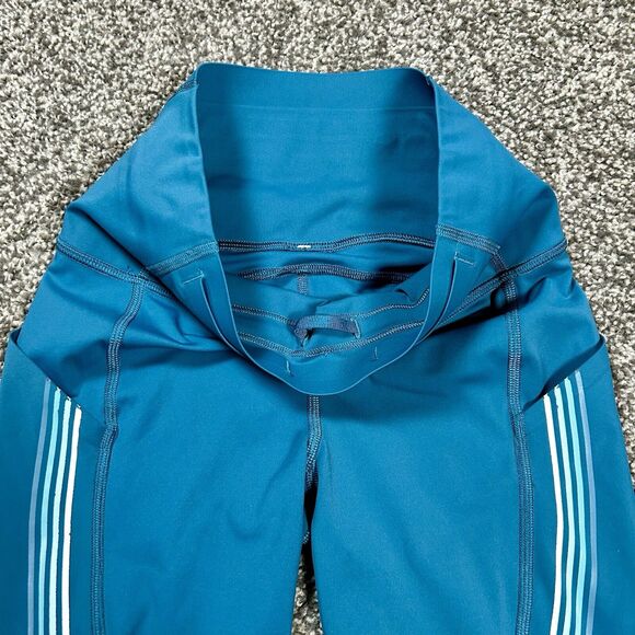 Lululemon Womens Speed Limit Leggings Size 4 Bermuda Teal Striped Length Altered - Picture 5 of 10